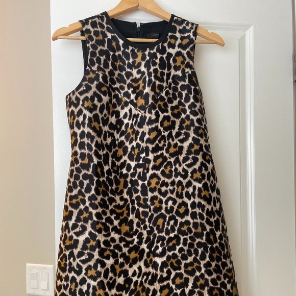J. Crew Sheath Dress in Leopard --Size 0 - Picture 2 of 4